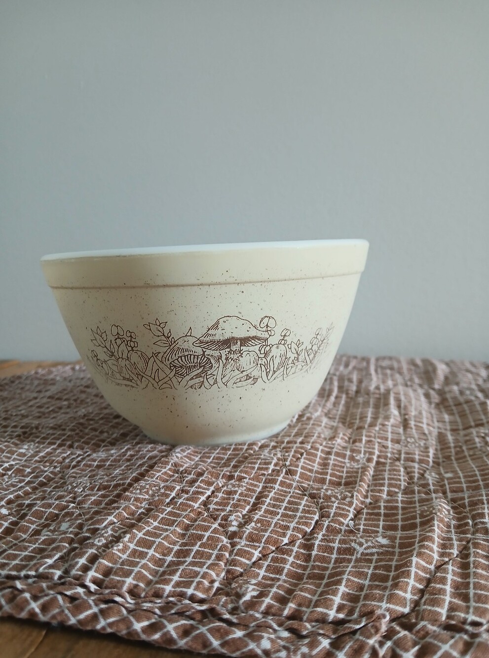 Vintage Pyrex 401 Forest Fancies Mushroom Mixing Bowl - 1.5 Pt